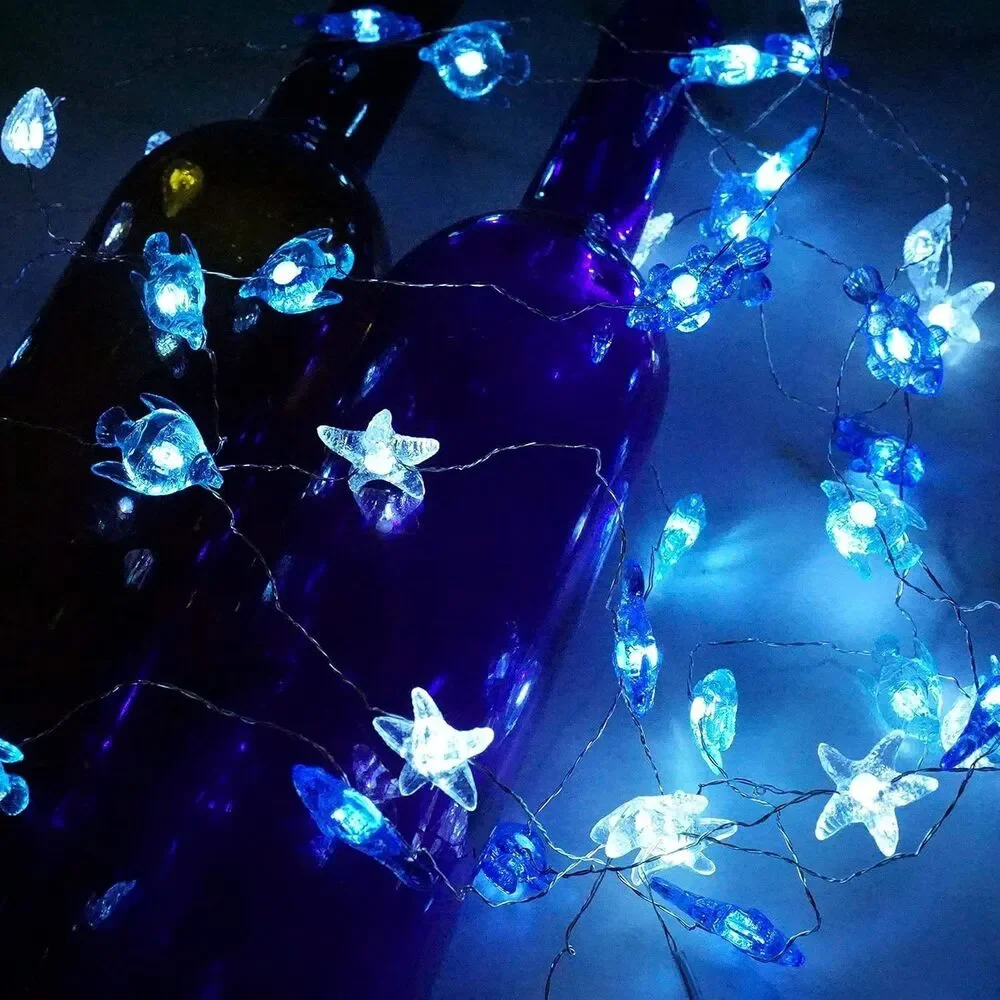 Sealife String Lights 14ft 40 LED 8 Modes with Remote and Timer - Cool White